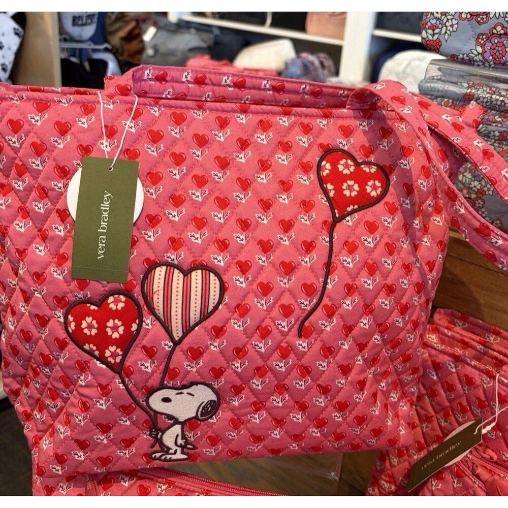 Vera Bradley Snoopy Peanuts Valentines Day Small Original Tote Bag NWT Hearts